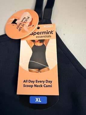 NWT Shapermint Essentials Black Scoop Neck Shaping Cami Size XXL
